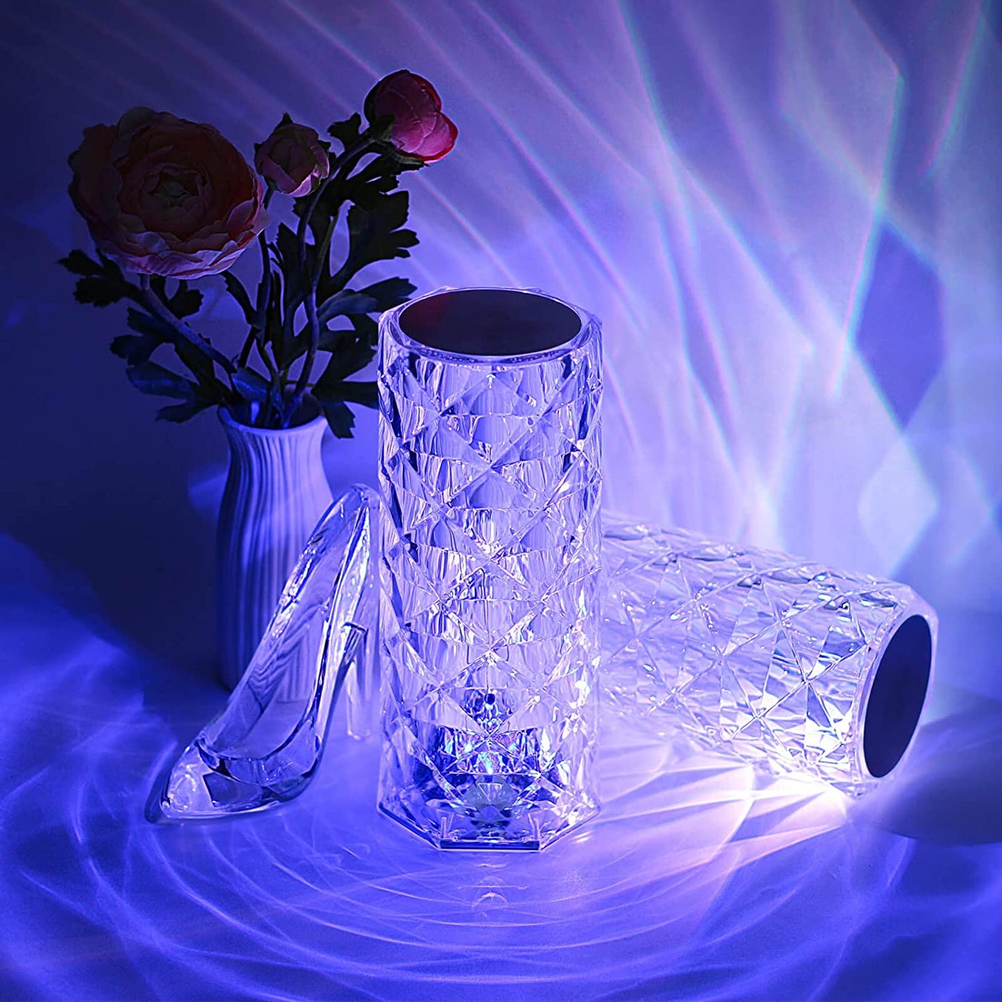 Diamond Crystal Table Lamp, 16 Colors Type-C USB with Remote Control