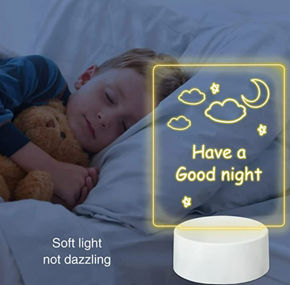 Note board LED night light USB Message board with pen gift Decoration Night Lamp